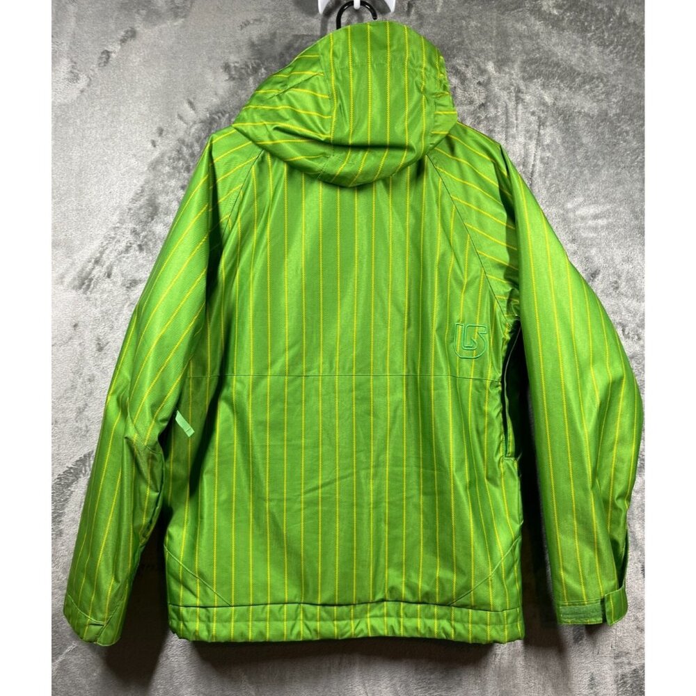 BURTON Jacket Mens Size Small Green DryRide Striped Hooded Insulated Waterproof - Picture 4 of 16